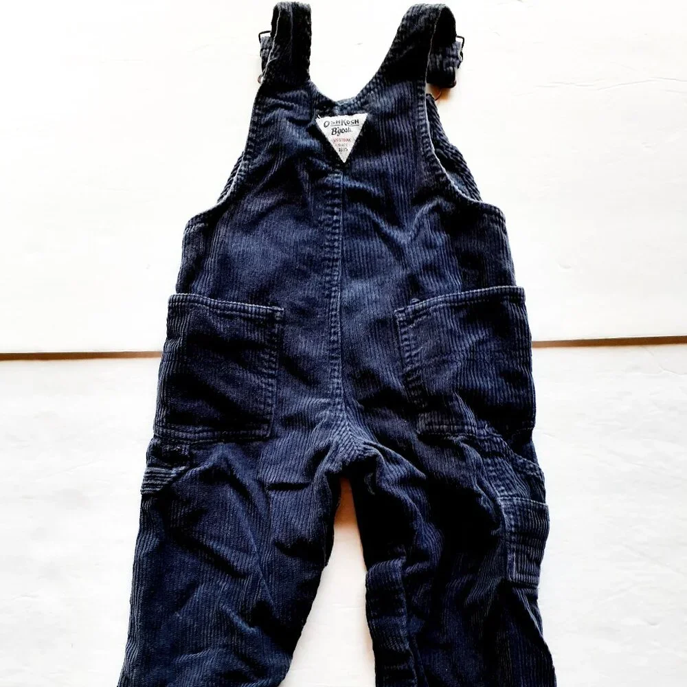Oshkosh Boys Overalls Corduroy Navy Blue 18 Months